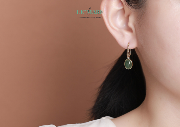 Khuyên tai Ngọc Bích nữ  BNKT13 - Hình ảnh 4