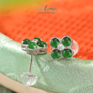 Khuyên tai Ngọc Bích nữ BNKT16 Le'mare Jewelry LMJ