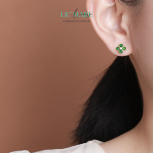 Khuyên tai Ngọc Bích nữ BNKT16 Le'mare Jewelry LMJ