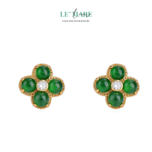 Khuyên tai Ngọc Bích nữ BNKT16 Le'mare Jewelry LMJ