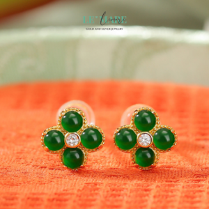 Khuyên tai Ngọc Bích nữ BNKT16 Le'mare Jewelry LMJ