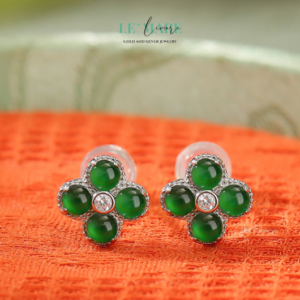 Khuyên tai Ngọc Bích nữ BNKT16 Le'mare Jewelry LMJ