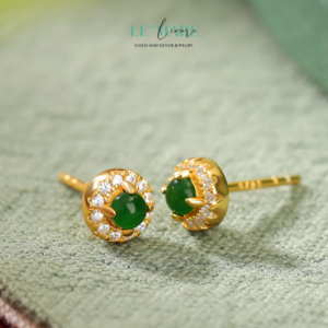 Khuyên tai Ngọc Bích nữ BNKT17 Le'mare Jewelry LMJ