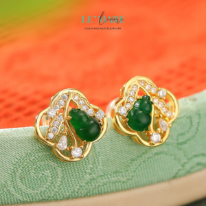 Khuyên tai Ngọc Bích nữ BNKT18 Le'mare Jewelry LMJ