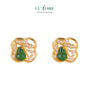 Khuyên tai Ngọc Bích nữ BNKT18 Le'mare Jewelry LMJ