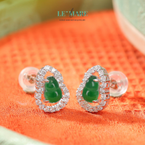 Khuyên tai Ngọc Bích nữ BNKT20 Le'mare Jewelry LMJ