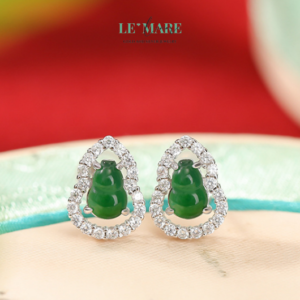 Khuyên tai Ngọc Bích nữ BNKT20 Le'mare Jewelry LMJ