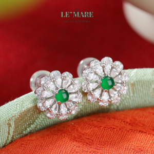 Khuyên tai Ngọc Bích nữ BNKT21 Le'mare Jewelry LMJ