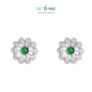 Khuyên tai Ngọc Bích nữ BNKT21 Le'mare Jewelry LMJ