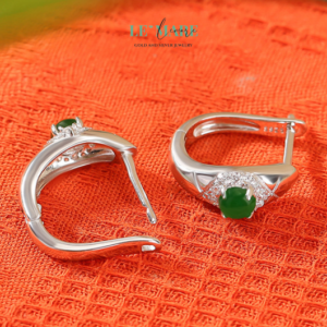 Khuyên tai Ngọc Bích nữ BNKT22 Le'mare Jewelry LMJ