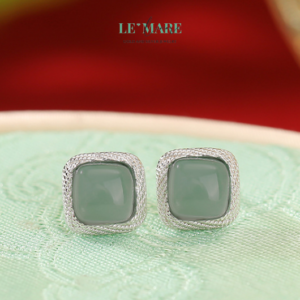 Khuyên tai Ngọc Bích nữ BNKT23 Le'mare Jewelry LMJ