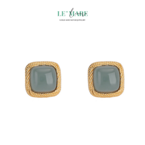 Khuyên tai Ngọc Bích nữ BNKT23 Le'mare Jewelry LMJ