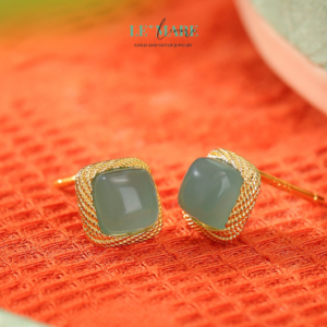 Khuyên tai Ngọc Bích nữ BNKT23 Le'mare Jewelry LMJ