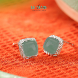 Khuyên tai Ngọc Bích nữ BNKT23 Le'mare Jewelry LMJ