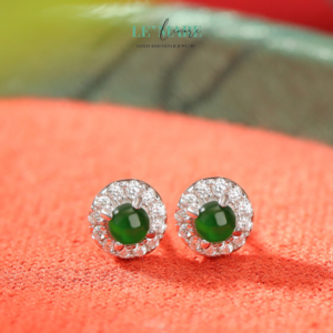 Khuyên tai Ngọc Bích nữ BNKT24 Le'mare Jewelry LMJ