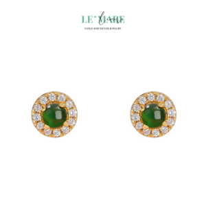 Khuyên tai Ngọc Bích nữ BNKT24 Le'mare Jewelry LMJ