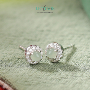 Khuyên tai Ngọc Bích nữ BNKT24 Le'mare Jewelry LMJ