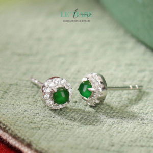 Khuyên tai Ngọc Bích nữ BNKT24 Le'mare Jewelry LMJ