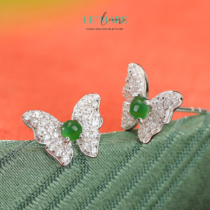 Khuyên tai Ngọc Bích nữ BNKT27 Le'mare Jewelry LMJ