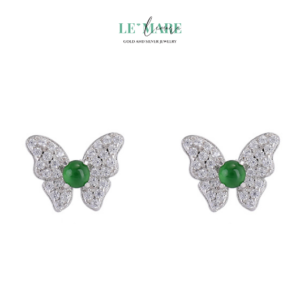 Khuyên tai Ngọc Bích nữ BNKT27 Le'mare Jewelry LMJ