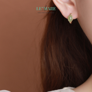 Khuyên tai Ngọc Bích nữ BNKT30 Le'mare Jewelry LMJ