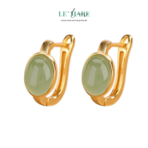 Khuyên tai Ngọc Bích nữ BNKT30 Le'mare Jewelry LMJ