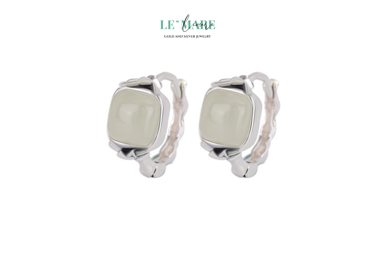 Khuyên tai Ngọc Bích nữ BNKT31 Khuyên tai Ngọc Bích nữ BNKT31 - Ảnh 5