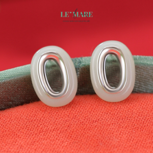 Khuyên tai Ngọc Bích nữ BNKT34 Le'mare Jewelry LMJ