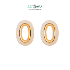 Khuyên tai Ngọc Bích nữ BNKT34 Le'mare Jewelry LMJ