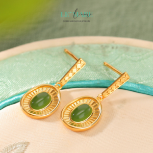 Khuyên tai Ngọc Bích nữ BNKT35 Le'mare Jewelry LMJ