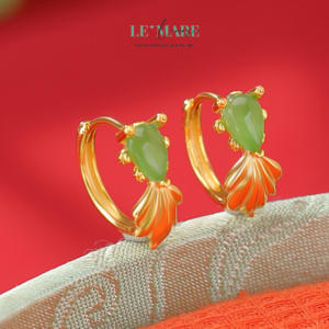 Khuyên tai Ngọc Bích nữ BNKT41 Le'mare Jewelry LMJ