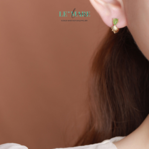 Khuyên tai Ngọc Bích nữ BNKT41 Le'mare Jewelry LMJ