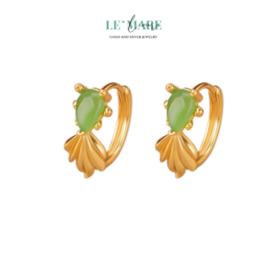 Khuyên tai Ngọc Bích nữ BNKT41 Le'mare Jewelry LMJ
