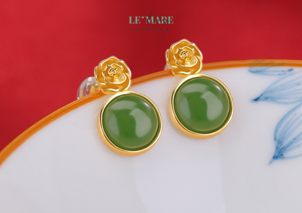 Khuyên tai Ngọc Bích  nữ  BNKT45 - Ảnh 2