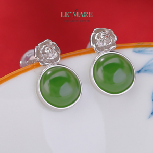 Khuyên tai Ngọc Bích nữ BNKT45 Le'mare Jewelry LMJ