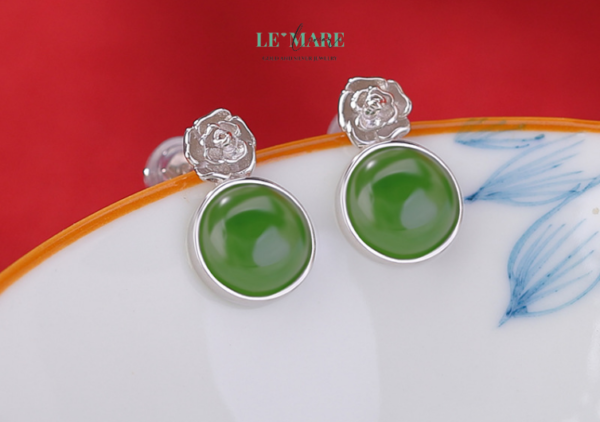 Khuyên tai Ngọc Bích  nữ  BNKT45 - Ảnh 3