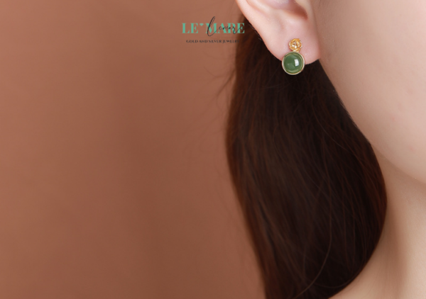 Khuyên tai Ngọc Bích  nữ  BNKT45 - Ảnh 4