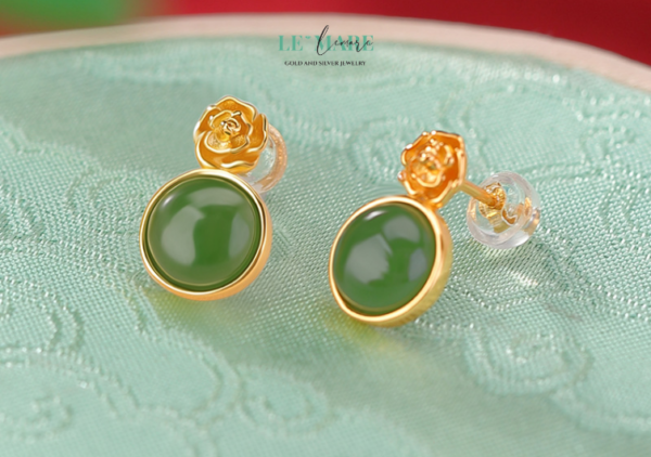 Khuyên tai Ngọc Bích  nữ  BNKT45 - Ảnh 5