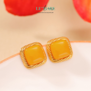 Khuyên tai Ngọc Bích nữ BNKT46 Le'mare Jewelry LMJ