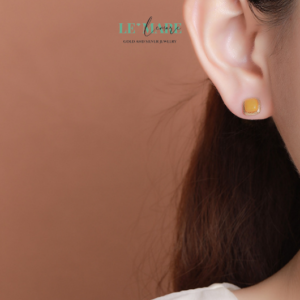 Khuyên tai Ngọc Bích nữ BNKT46 Le'mare Jewelry LMJ