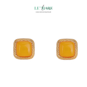 Khuyên tai Ngọc Bích nữ BNKT46 Le'mare Jewelry LMJ