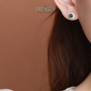 Khuyên tai Ngọc Bích nữ BNKT48 Le'mare Jewelry LMJ