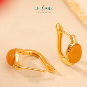 Khuyên tai Ngọc Bích nữ BNKT49 Le'mare Jewelry LMJ