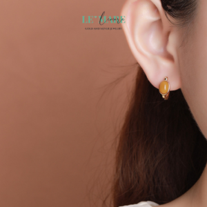 Khuyên tai Ngọc Bích nữ BNKT49 Le'mare Jewelry LMJ
