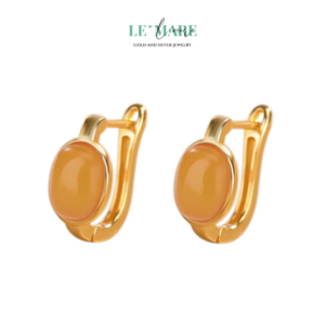 Khuyên tai Ngọc Bích nữ BNKT49 Le'mare Jewelry LMJ