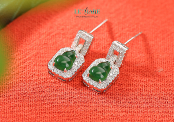 Khuyên tai Ngọc Bích nữ BNKT50 - Ảnh 2