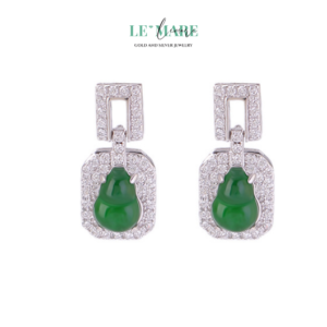 Khuyên tai Ngọc Bích nữ BNKT50 Le'mare Jewelry LMJ