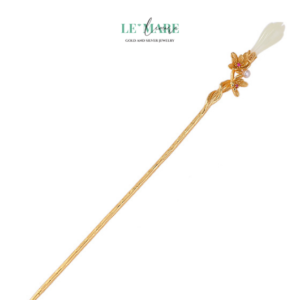 Trâm cài tóc ngọc bích Hoàng Diệp – Đóa hoa vàng rực rỡ trên mái tóc người thương BNTC03 Le'mare Jewelry LMJ