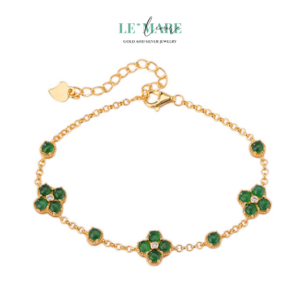 Lắc Tay Bạc Nữ Ngọc Bích Cỏ Bốn Lá May Mắn – Duyên Dáng và Bình An BNVT06 Lắc Tay Bạc Nữ Ngọc Bích Cỏ Bốn Lá May Mắn – Duyên Dáng và Bình An BNVT06 Le'mare Jewelry LMJ