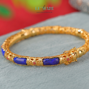 Vòng tay ngọc bích bọc bạc BNVT11 Le'mare Jewelry LMJ